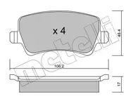 Задние тормозные колодки Metelli  22-0676-0