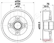 Задний тормозной барабан Japanparts  TA-0704C