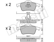 Задние тормозные колодки Metelli 22-0348-0 для Volvo S60 1 пок. / 384 / рестайлинг