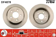 Тормозной диск TRW DF4878 для Jeep Grand Cherokee 1 пок. / рестайлинг