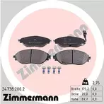 Передние тормозные колодки Zimmermann 24738.200.2 для Volkswagen Arteon 1 пок.