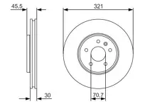 Тормозной диск Bosch 0 986 479 667 для Opel Zafira C