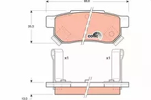 Задние тормозные колодки TRW GDB499 для Honda Jazz 1 пок.
