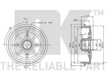 Задний тормозной барабан NK  251905