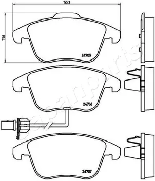 Japanparts PA-0915AF <span>тормозные колодки передние</span>