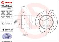 Тормозной диск Brembo Xtra Line 08.5178.3X для Mercedes-Benz S-Class C140 / купе