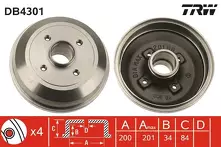 Задний тормозной барабан TRW DB4301