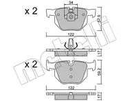 Задние тормозные колодки Metelli  22-0644-4
