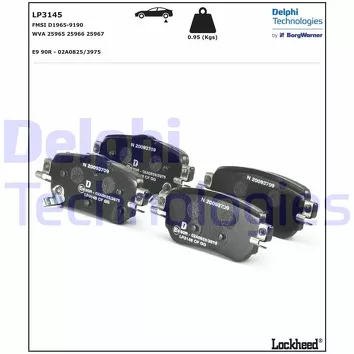 Delphi LP3145 <span>тормозные колодки задние</span>