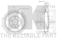 Задний тормозной барабан NK  254303