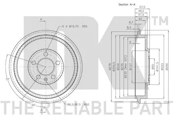 NK 254303 <span>задний тормозной барабан</span>