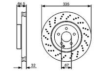 Тормозной диск Bosch 0 986 479 413 для Mercedes-Benz S-Class W221 / рестайлинг