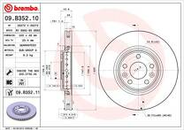 Тормозной диск Brembo Prime Line 09.B352.11 для Renault Talisman 1 пок.