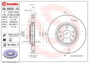 Brembo Prime Line 09.B352.11 <span>тормозной диск вентилируемый</span>