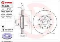 Тормозной диск Brembo Prime Line  09.D250.11