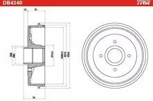 Задний тормозной барабан TRW  DB4340