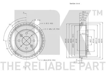 NK 253502 <span>задний тормозной барабан</span>
