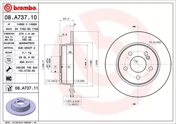 Brembo Prime Line 08.A737.11 <span>тормозной диск полный</span>
