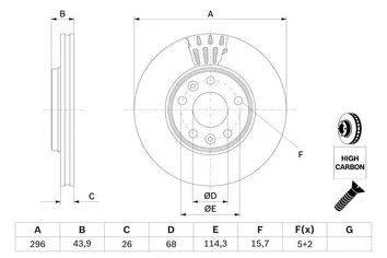 Bosch 0 986 479 551 <span>тормозной диск вентилируемый</span>
