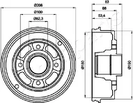 Задний тормозной барабан Japanparts  TA-0707