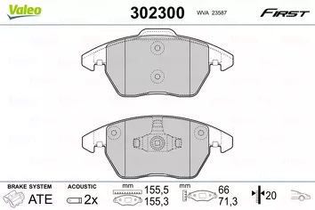 Valeo First 302300 <span>тормозные колодки передние</span>