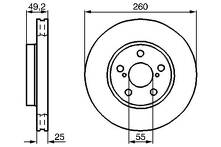 Тормозной диск Bosch 0 986 478 451 для Toyota Avensis 1 пок. / T22