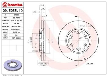 Brembo Prime Line 09.5055.10 <span>тормозной диск вентилируемый</span>