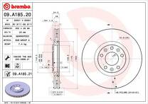 Тормозной диск Brembo Prime Line 09.A185.21 для Peugeot RCZ 1 пок.