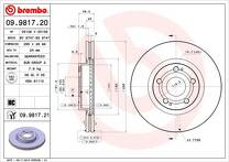 Тормозной диск Brembo Prime Line 09.9817.21 для Toyota Corolla Verso 2 пок. / рестайлинг