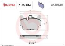 Передние/задние тормозные колодки Brembo P 65 014 для Porsche 911 997 кабриолет / рестайлинг