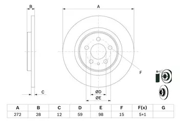 Bosch 0 986 479 064 <span>тормозной диск полный</span>