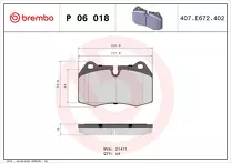 Передние тормозные колодки Brembo  P 06 018