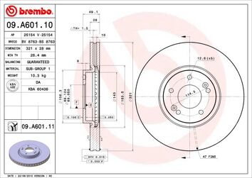 Brembo Prime Line 09.A601.11 <span>тормозной диск вентилируемый</span>