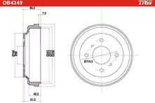 Задний тормозной барабан TRW DB4349