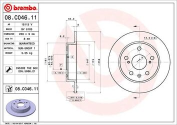 Brembo Prime Line 08.C046.11 <span>тормозной диск полный</span>