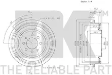 Задний тормозной барабан NK 253909
