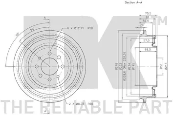 NK 253909 <span>задний тормозной барабан</span>