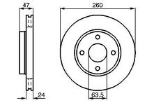 Тормозной диск Bosch 0 986 478 170 для Ford Mondeo 2 пок. / хэтчбек