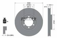Тормозной диск Textar 92136503 для Hyundai Terracan 1 пок. / рестайлинг