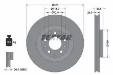 Тормозной диск Textar 92203403 для Mazda CX-9 TB