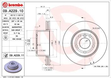 Brembo Prime Line 09.A229.11 <span>тормозной диск вентилируемый</span>