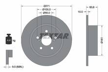 Тормозной диск Textar 92126503 для Toyota Avensis 1 пок. / T22