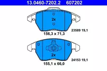 Передние тормозные колодки ATE 13.0460-7202.2 для Peugeot 208 1 пок.