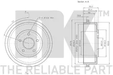 Задний тормозной барабан NK 252536