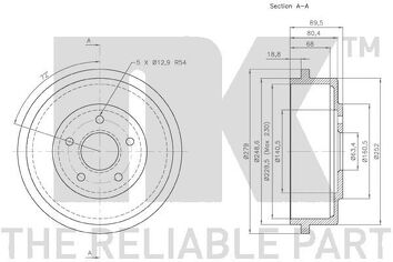 NK 252536 <span>задний тормозной барабан</span>