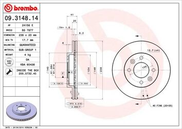 Brembo Prime Line 09.3148.14 <span>тормозной диск вентилируемый</span>