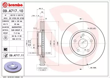 Brembo Prime Line 09.A717.11 <span>тормозной диск вентилируемый</span>