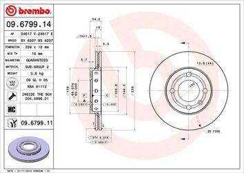 Brembo Prime Line 09.6799.11 <span>тормозной диск вентилируемый</span>