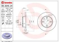 Тормозной диск Brembo Prime Line 08.5243.24 для Skoda Felicia 2 пок.