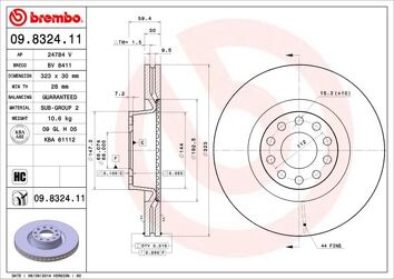 Brembo Prime Line 09.8324.11 <span>тормозной диск вентилируемый</span>